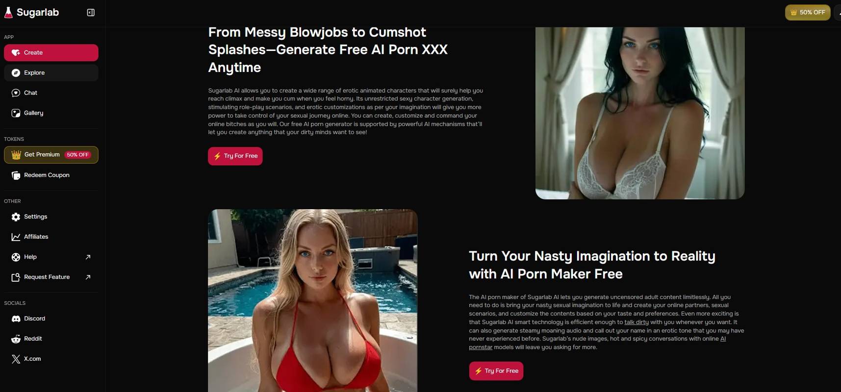 Sugarlab AI Custom Character Oberfläche